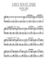 Téléchargez l'arrangement pour piano de la partition de grieg-danse-norvegienne en PDF